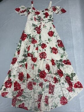 NWT BCBG Maxazria Floral Rose Lace Midi Dress XS